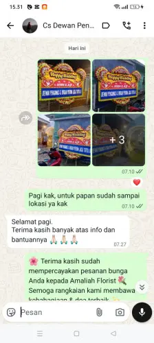 Testimonial Papan Bunga Pernikahan nganjuk